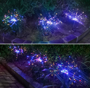 New Ground Plug Solar Fireworks Light LED Light String Copper