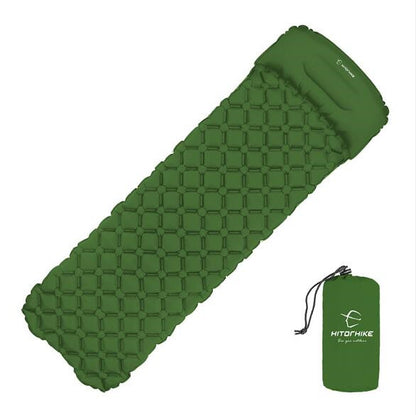 TPU Inflatable Cushion Outdoor Camping Tent Sleeping Pad With Pillows Travel Mat Folding Bed Outdoor dealsniper-net Green