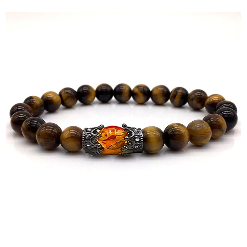 Obsidian Tiger eye White-barked Pine Vintage Bracelet Jewelry Gym From House Tigereye