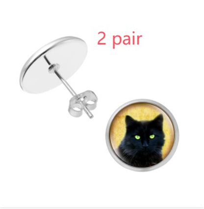 Personalised Pet Photo Earrings Customized Photo Jewelry DealSniper.net Silver 2 pair