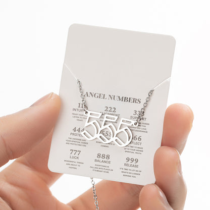 Women's New Angel Lucky Digital Pendant Necklace