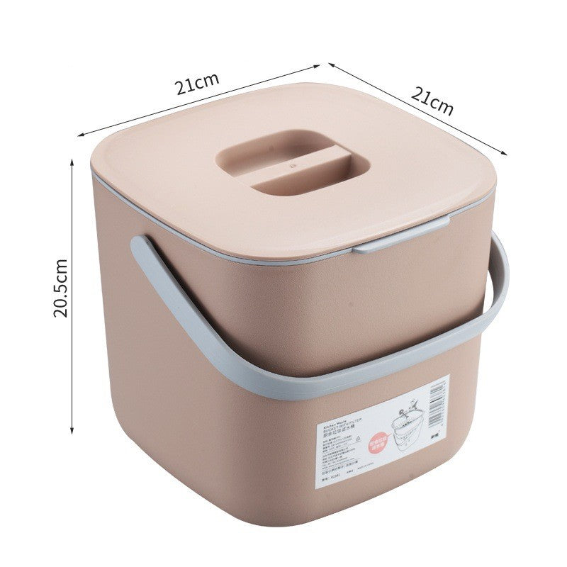 Kitchen waste bin household tabletop with lid Kitchen DealSniper.net Khaki