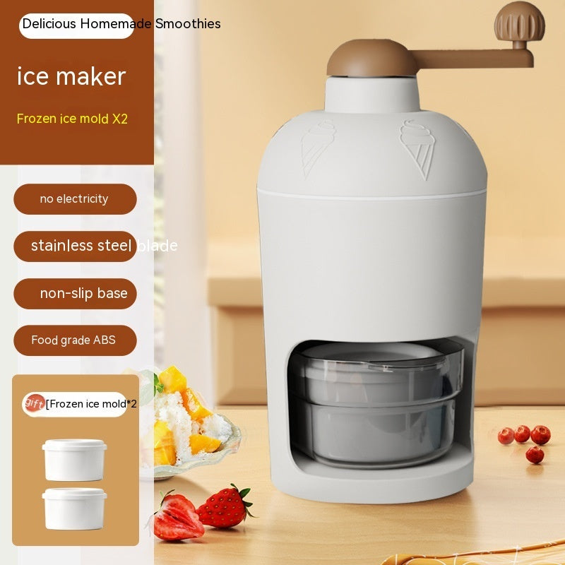 Manual Ice Crusher Household Small Ice Crushing Kitchen dealsniper-net 2 Ice Molds White