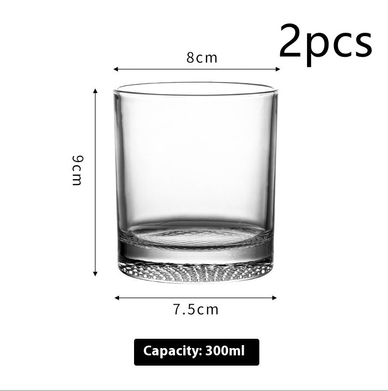Whiskey Glass Crystal Grid Flower Ice Hockey Kitchen DealSniper.net Grid Whiskey Glass 300ML 2PCS