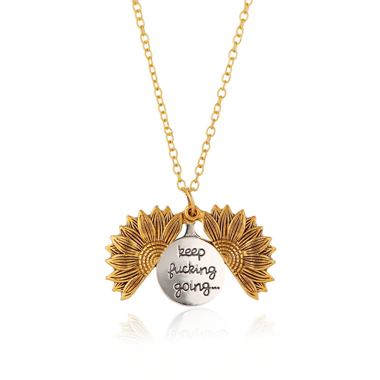 New European And American Sunflower Necklace Pendant Jewelry Gym From House Gold B No box