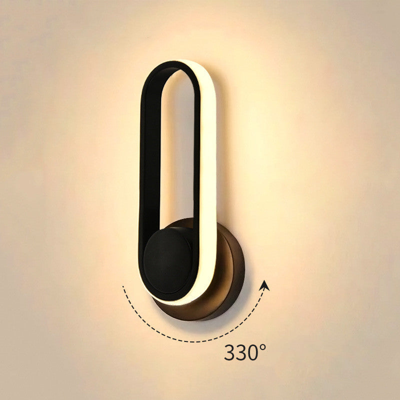 Bedside Bedroom Wall Lamp Indoor Rotatable Acrylic Led Wall Lamp Home Decor DealSniper.net Black
