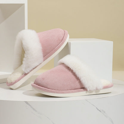 Winter Warm Plush Slippers Home Indoor Non-slip Slipper Men DealSniper.net Pink 36to37