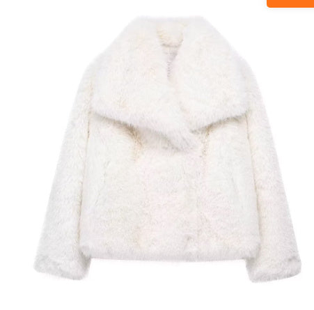 Winter Plush Coat Fashion Thicken Lapel Outwear Women dealsniper-net