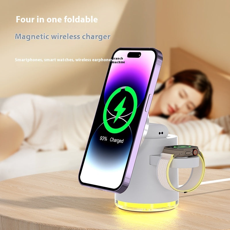 Folding Magnetic Three-in-one Wireless Charger Gadgets Gym From House