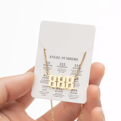 Women's New Angel Lucky Digital Pendant Necklace Jewelry dealsniper-net Body Gold Number8