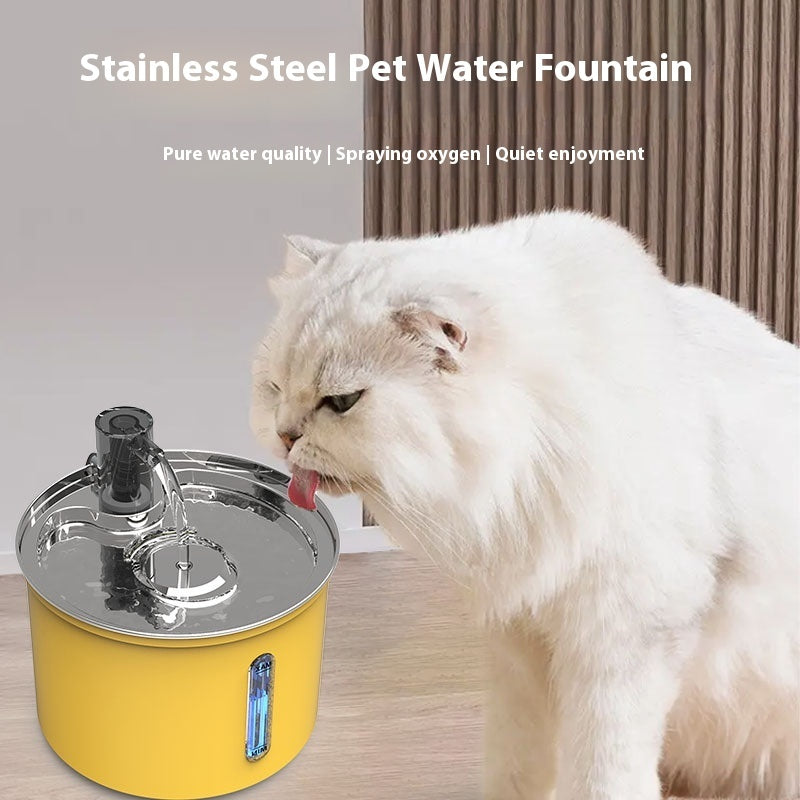 Pet Stainless Steel Plastic Spray Mute Water Dispenser Pets dealsniper-net