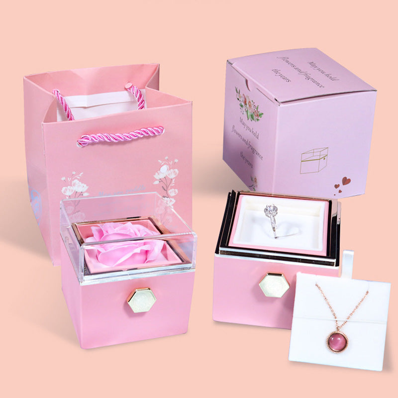 Rotating Soap Flower Rose Gift Box Creative Rotating Rose Jewelry