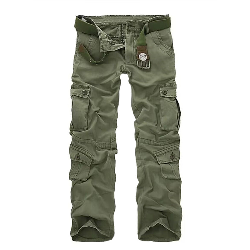 Men's Cargo Pants 3D Multi Pockets Loose Straight Leg Work Pants Men Gym From House Grass Green 29