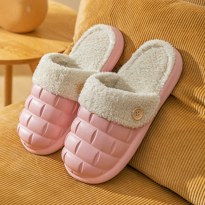 Plaid Slippers EVA Detachable Slippers Cozy Nonslip Warm Plush Shoes Winter House Shoes For Women Women dealsniper-net Pink 36to37