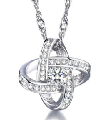 925 Sterling Silver Necklace For Women Forever Heart AAA Zircon Mosaic Necklaces & Pendants Gift Kitchen DealSniper.net 45cmSmall