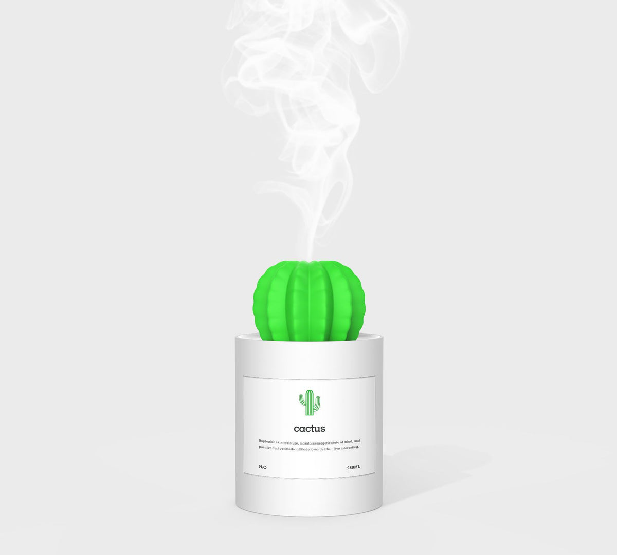 Air Humidifier Soft LED Light Cactus Ultrasonic Aroma Essential House DealSniper.net White USB
