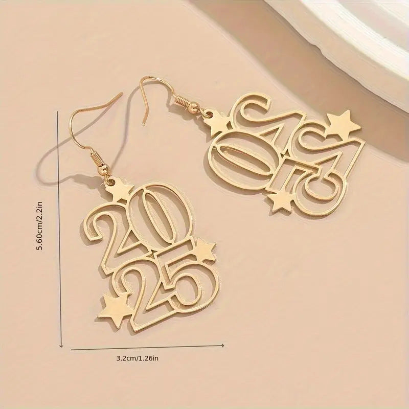 New Creative Gloden Number Dangle Earrings Jewelry dealsniper-net