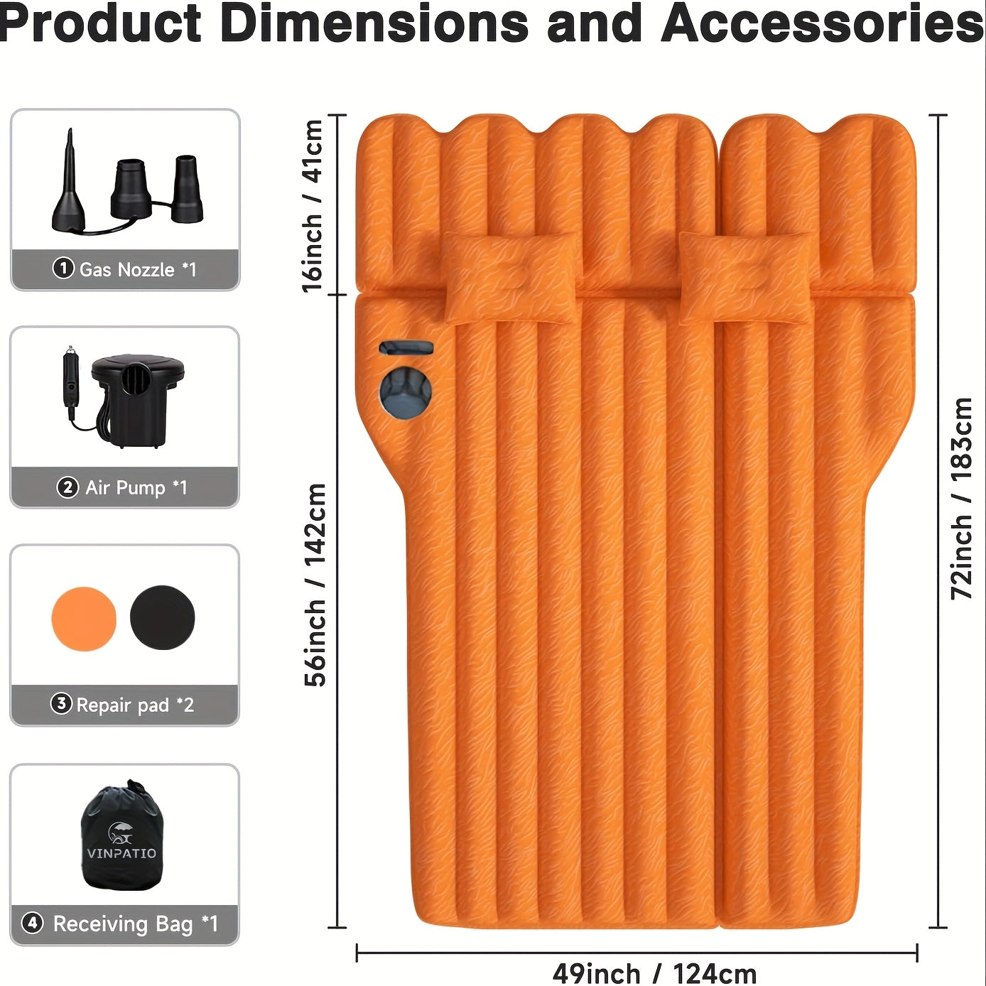 Air Mattress For SUV, Inflatable Car Air Mattress For Camping