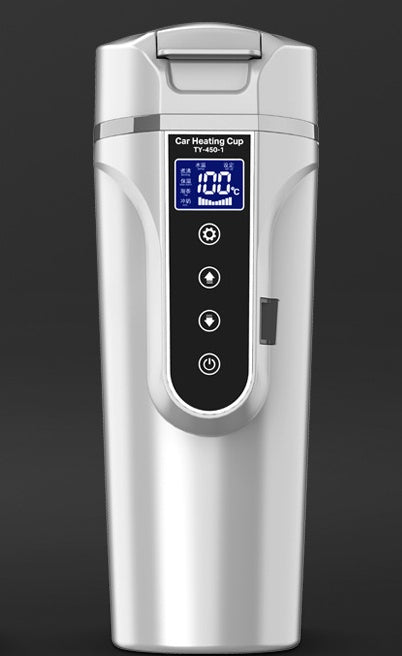 Intelligent Digital Display Car Electric Hot Water Cup Vehicle DealSniper.net White US