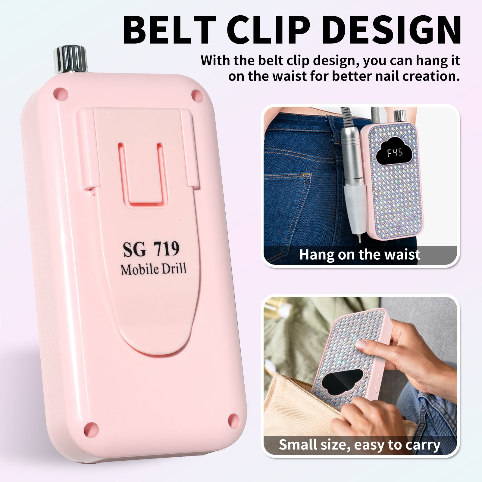 Professional Rechargeable Nail Drill Machine - 45000RPM Glitter Beauty dealsniper-net