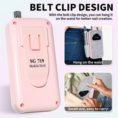 Professional Rechargeable Nail Drill Machine - 45000RPM Glitter Beauty dealsniper-net