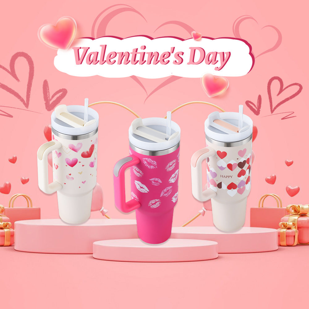 Valentines Day Gift Thermal Mug 40oz Straw Coffee Insulation Cup Holidays dealsniper-net