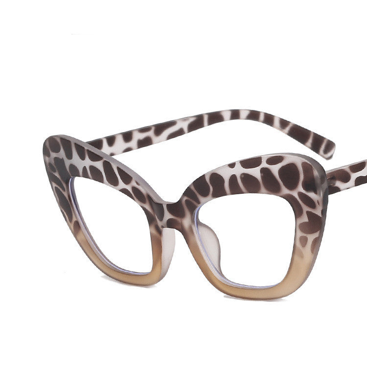 Ladies Fashion Cat Eye Sunglasses Versatile Frames Women DealSniper.net Leopard print light tea