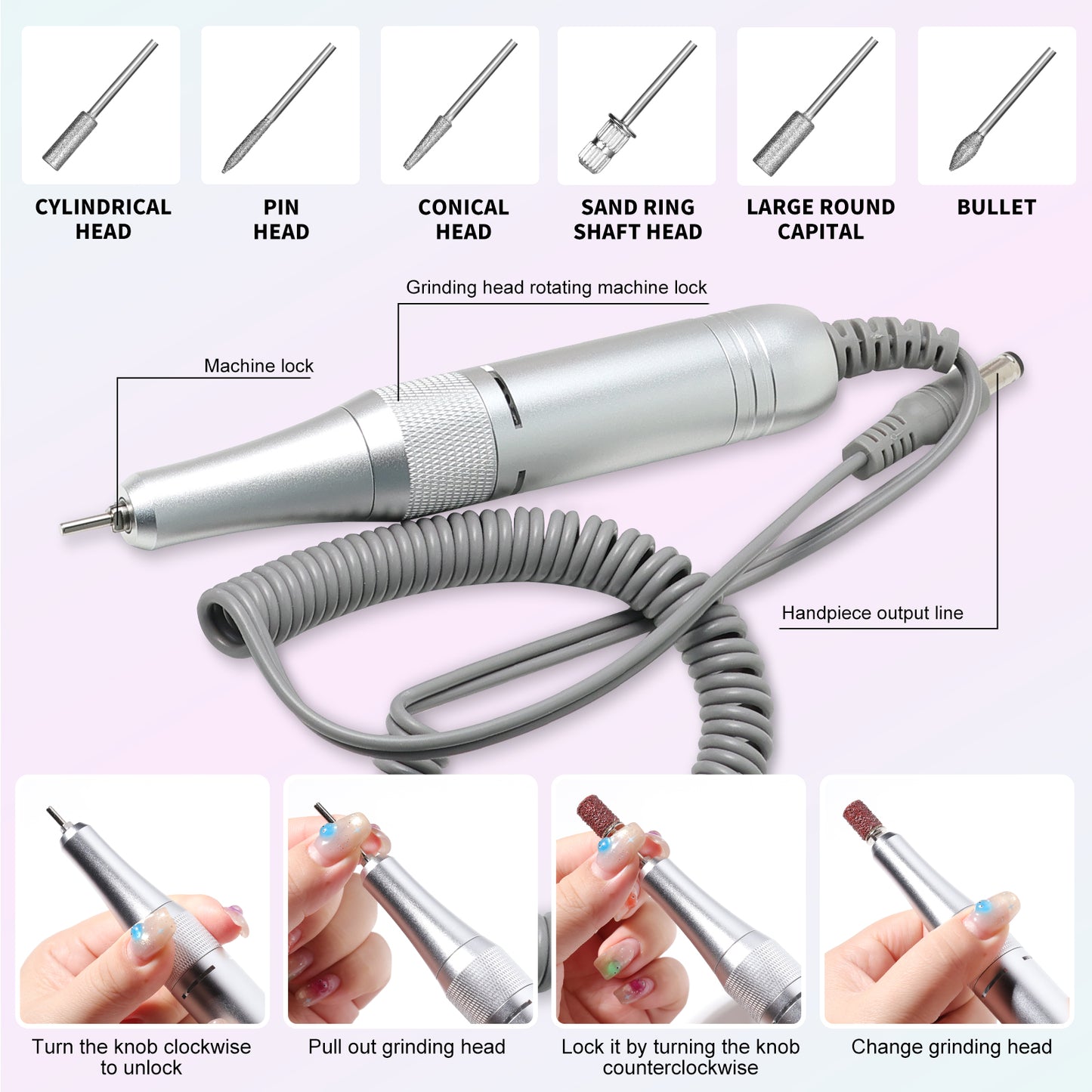 Professional Rechargeable Nail Drill Machine - 45000RPM Glitter Beauty dealsniper-net