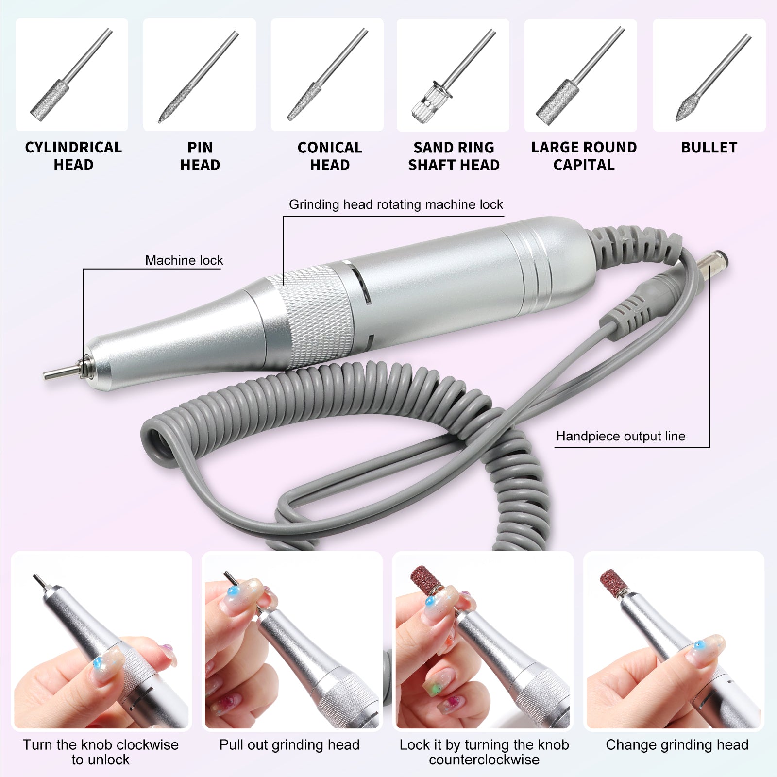 Professional Rechargeable Nail Drill Machine - 45000RPM Glitter Beauty dealsniper-net
