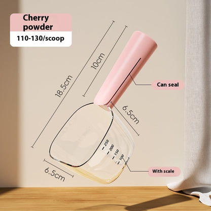 Transparent And Graduated Measuring Pet Food Spoon Pets DealSniper.net Cherry Pink