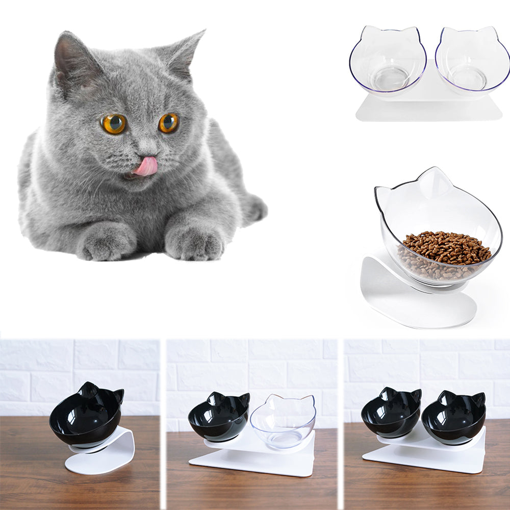 Cat Double Bowl Cat Food Bowl Protects Cervical Vertebra Pets Gym From House