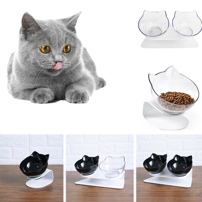 Cat Double Bowl Cat Food Bowl Protects Cervical Vertebra Pets Gym From House
