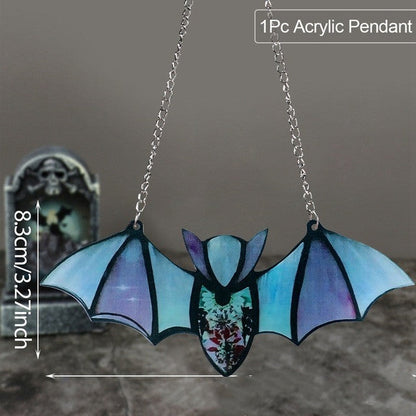 Halloween Decoration Hanging Acrylic Bat Pendant Holidays DealSniper.net 4 Style 12X6.5X0.4cm