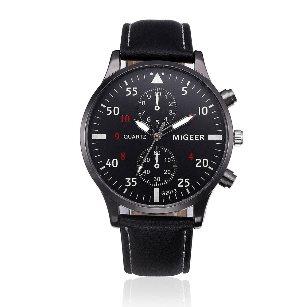 Retro Design Leather Band Watches Men Top Brand Men DealSniper.net Black