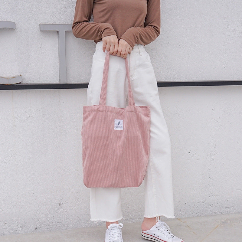 Corduroy shoulder bag Women DealSniper.net Pink
