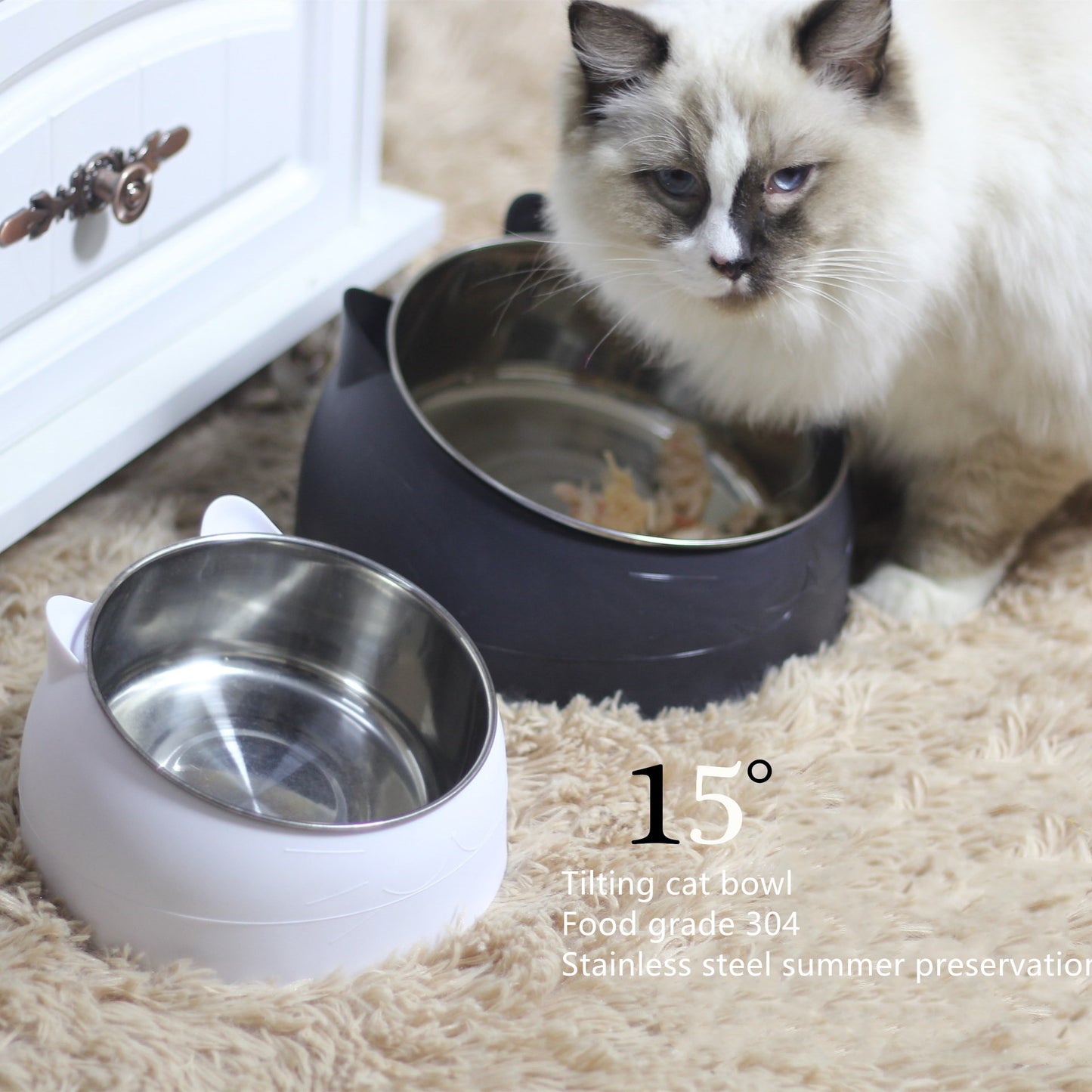 Protective Cervical Cat Bowl Oblique Mouth Pet Bowl Pets DealSniper.net