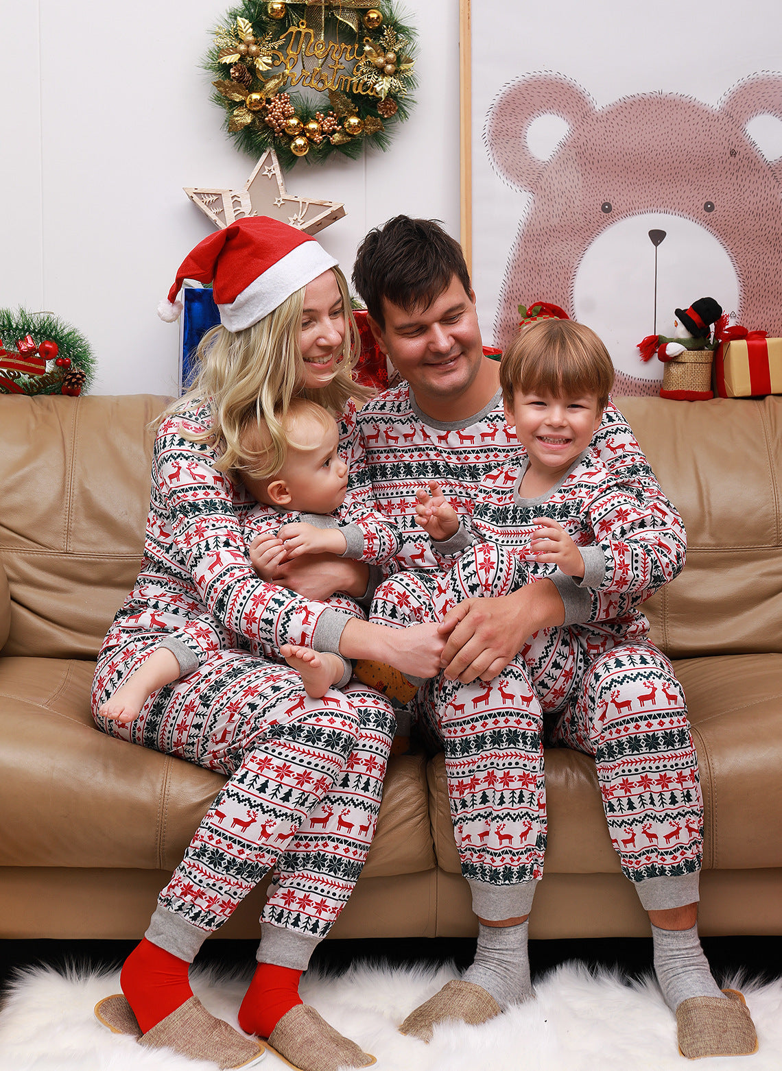 Christmas Pajamas Family Matching New Year Father Mother Kids Deals DealSniper.net