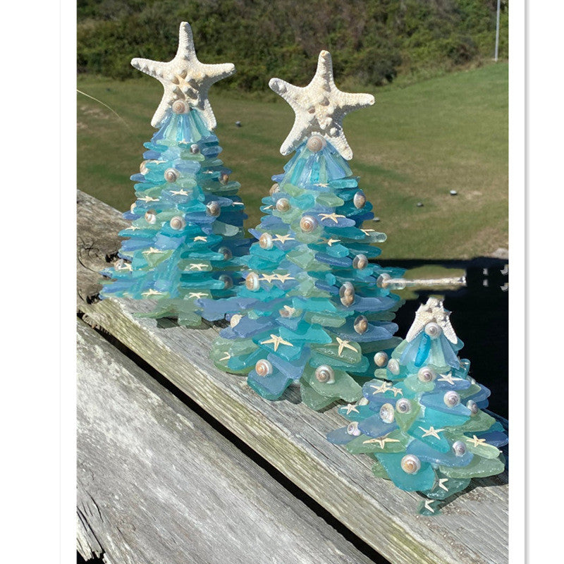 DIY Christmas Decoration Blue Christmas Tree Glass Creative Unique Decoration Holidays dealsniper-net