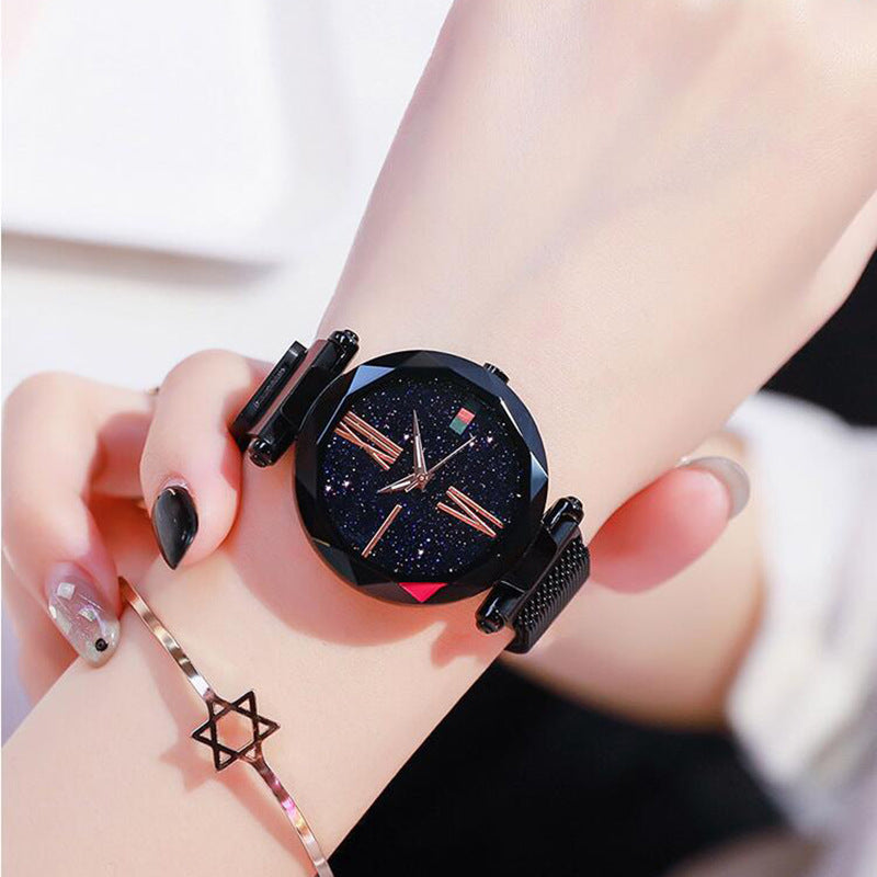 Lazy Magnet Watch Ladies Star Net Celebrity Watch Jewelry DealSniper.net Black