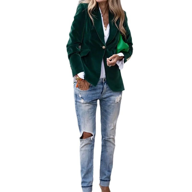 Velvet Lapel Casual Suit Business Fashion Slim Women null