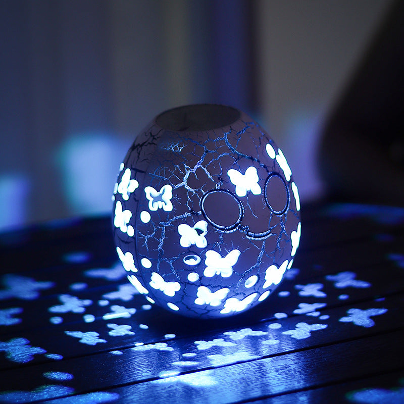 Cracked Led Goose Egg Lamp Charging Rgb Tumbler Home Decor Gym From House USB Charging Three Colors Butterfly color