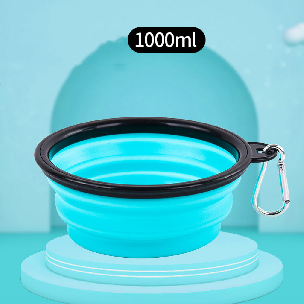 Pet Dog Silicone Folding Bowl Pets dealsniper-net Blue 1000ml