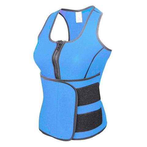 Rubber Body Sculpting Waistband Sports Waistcoat Women dealsniper-net Blue 2XL