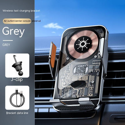 Wireless Charger Automatic Induction Air Outlet Car Phone Holder Vehicle Gym From House Gray