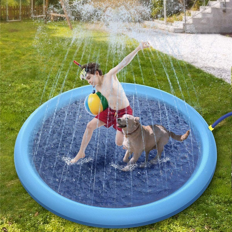 Non-Slip Splash Pad For Kids And Pet Dog Pool Summer Outdoor Pets dealsniper-net