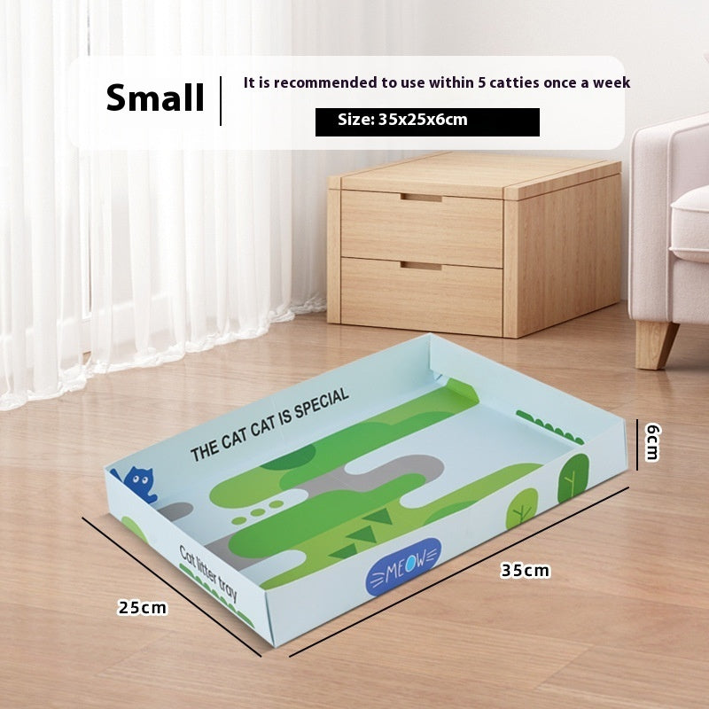 Portable Folding Semi-open Thickened Disposable Litter Box Pets Gym From House Litter Box Small Size B02 1 Pack