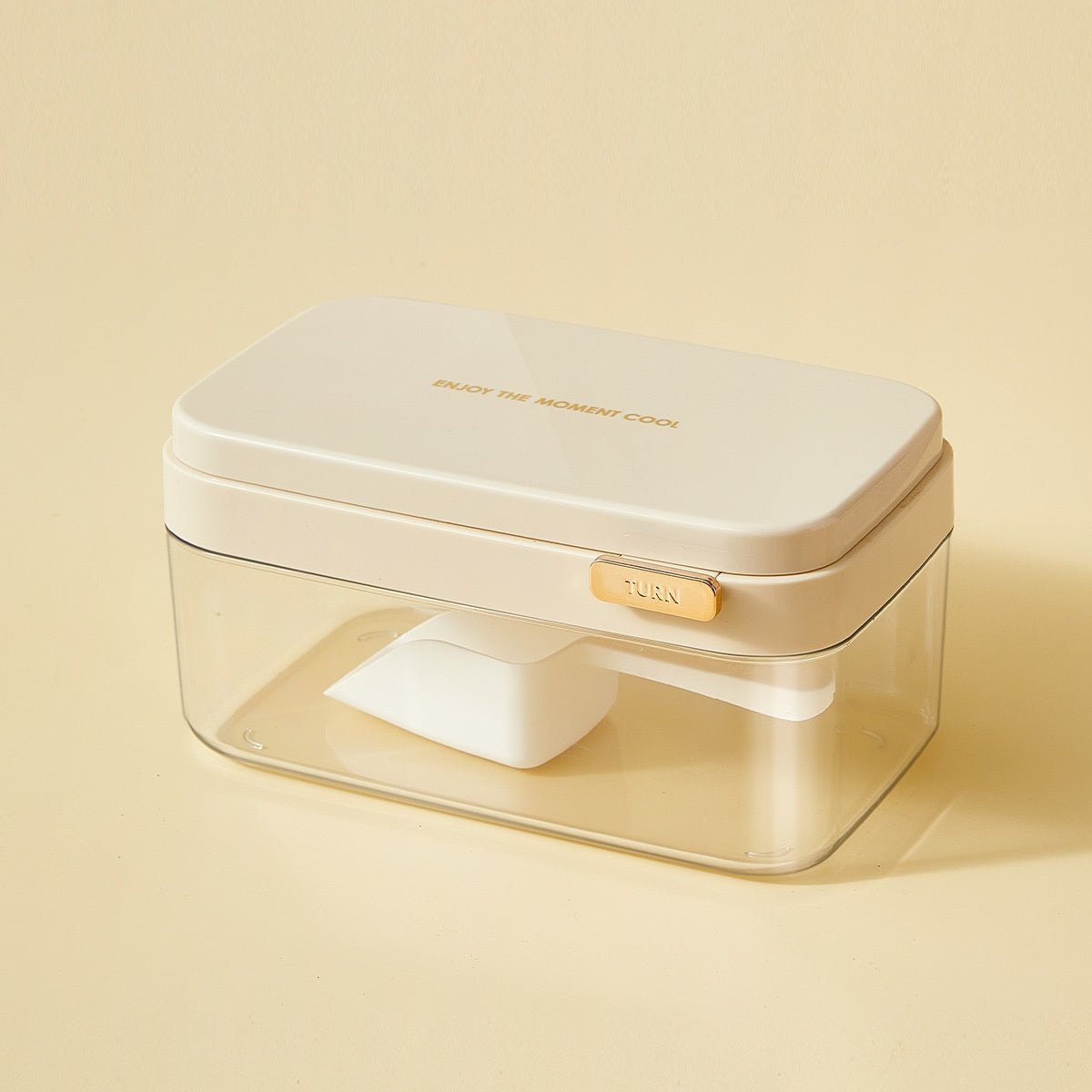Ice Cube Mold One-click Deicing Press Flip Ice Maker Kitchen DealSniper.net Beige