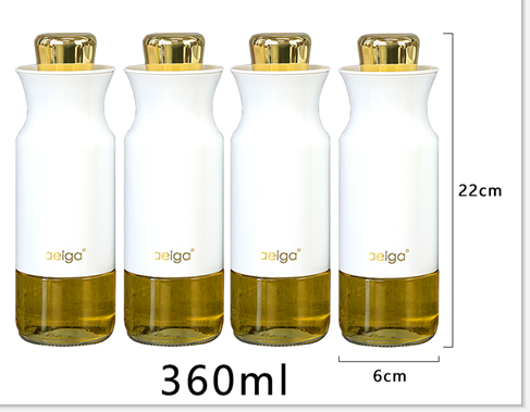 Glass Oil Bottle Stainless Steel Color Kitchen Seasoning Bottle Kitchen dealsniper-net D