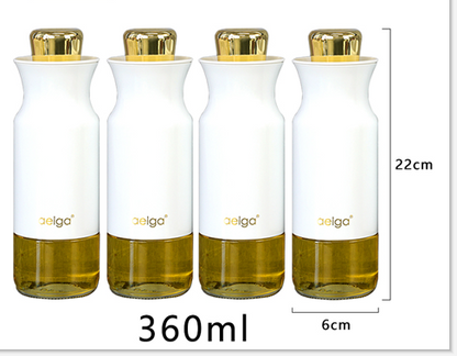 Glass Oil Bottle Stainless Steel Color Kitchen Seasoning Bottle Kitchen dealsniper-net D