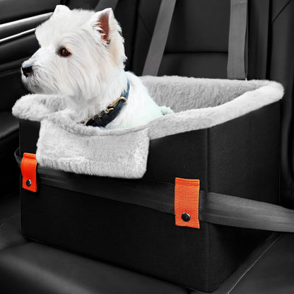 Portable Small Dog Car Seat Dog Booster Seat For Car With Clip-On Safety Leash Perfect For Small Pets Pet Products Pets dealsniper-net Orange 40.6x33x28cm